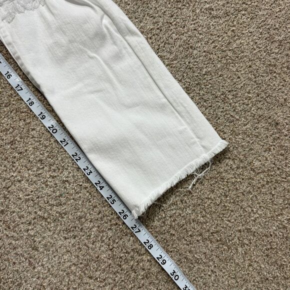 NEW Veronica Beard white distressed button fly high rise straight jeans size 28 - Picture 6 of 12